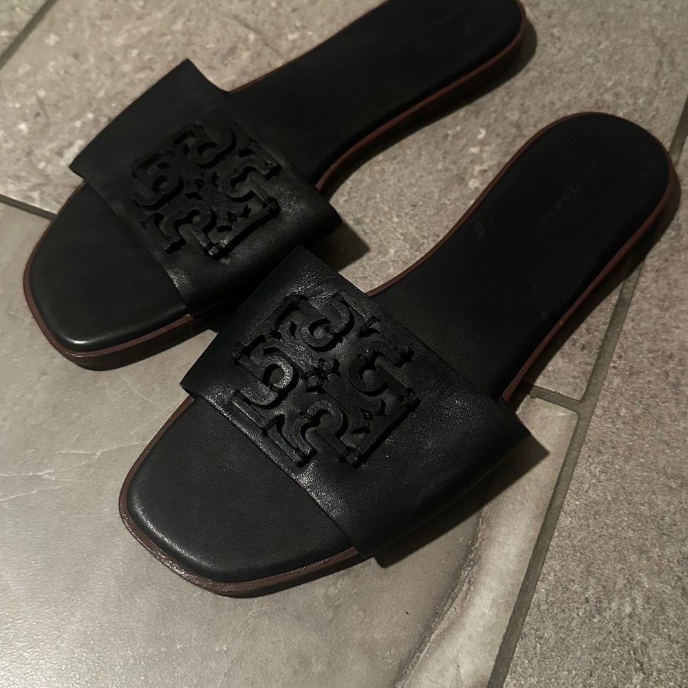 Tory Burch Black Ines Slide Sandals 8.5